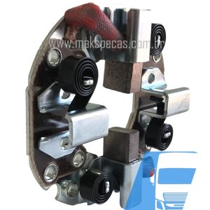 PE80472 - Porta escovas para motor de partida modelo Mitsubishi M008T80472 24V, 3.2 kW, 11 dentes CW, aplicação Caterpillar.