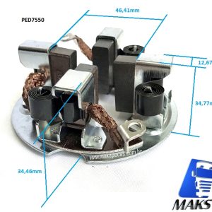 PED7550 - ​Porta escovas motor de arranque tipo Denso N940, 2280007550, STR70278, 24V 5,5KW 10dentes, aplicação Iveco Cursor.