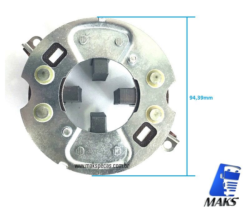 PED7550 - ​Porta escovas motor de arranque tipo Denso N940, 2280007550, STR70278, 24V 5,5KW 10dentes, aplicação Iveco Cursor.