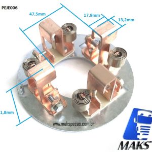 PEJE006 - Porta escovas para motor de arranque modelo Bosch JE 24V MBB, Scania