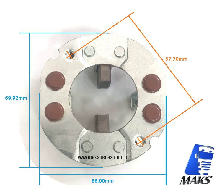 PEK168 - Porta escovas para motor de arranque modelo Nikko 24V, 5.0kW, ISUZO