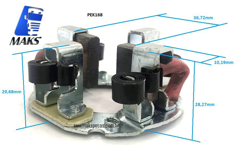 PEK168 - Porta escovas para motor de arranque modelo Nikko 24V, 5.0kW, ISUZO
