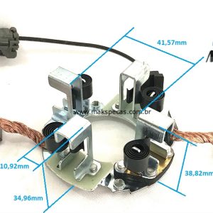 PEM1171TH - Porta escovas com sensor térmico para motor de arranque modelo Mitsubishi M9, 5.5kW, 24V. Aplicação Volvo, Cummins.