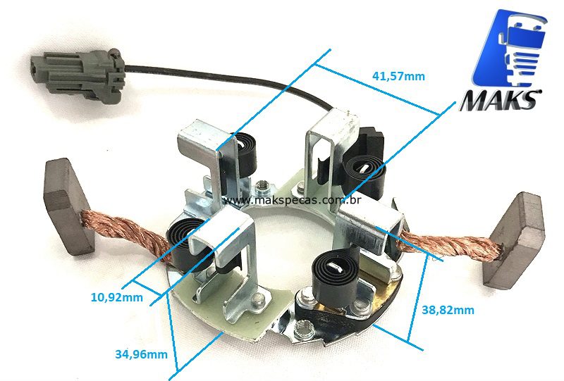 PEM1171TH - Porta escovas com sensor térmico para motor de arranque modelo Mitsubishi M9, 5.5kW, 24V. Aplicação Volvo, Cummins.