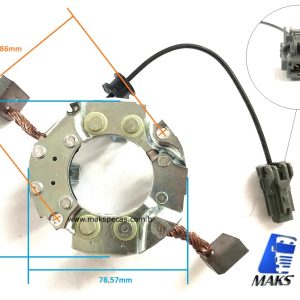 PEM1171TH - Porta escovas com sensor térmico para motor de arranque modelo Mitsubishi M9, 5.5kW, 24V. Aplicação Volvo, Cummins.