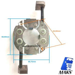 PEM8 - Porta escovas para motor de arranque modelo Mitsubishi série M8, 5,0kW, 24V. Aplicação Caterpillar , MAN, Kobelco