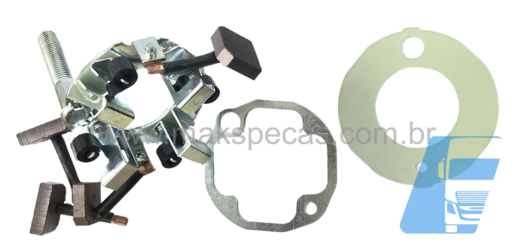 PEM83879 - Porta escovas para motor de partida tipo Mitsubishi M009T83879 24V 7.0kW 12 dentes, aplicação Volvo.