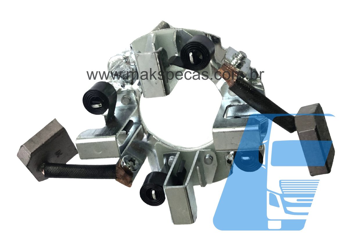 PEM83879 - Porta escovas para motor de partida tipo Mitsubishi M009T83879 24V 7.0kW 12 dentes, aplicação Volvo.
