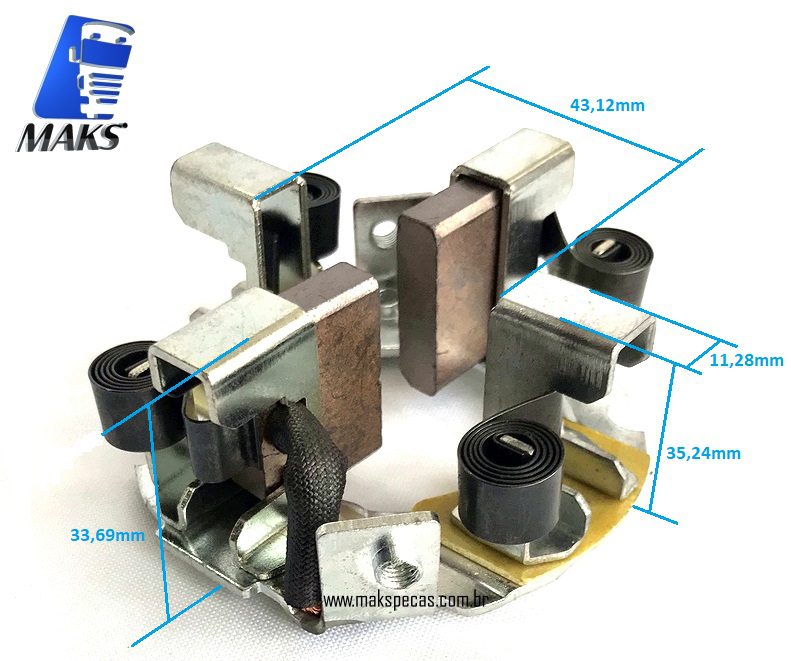 PEMI472 - Porta escovas para motor de arranque modelo Mitsubishi M009T80472. Aplicação MBB, Volvo.