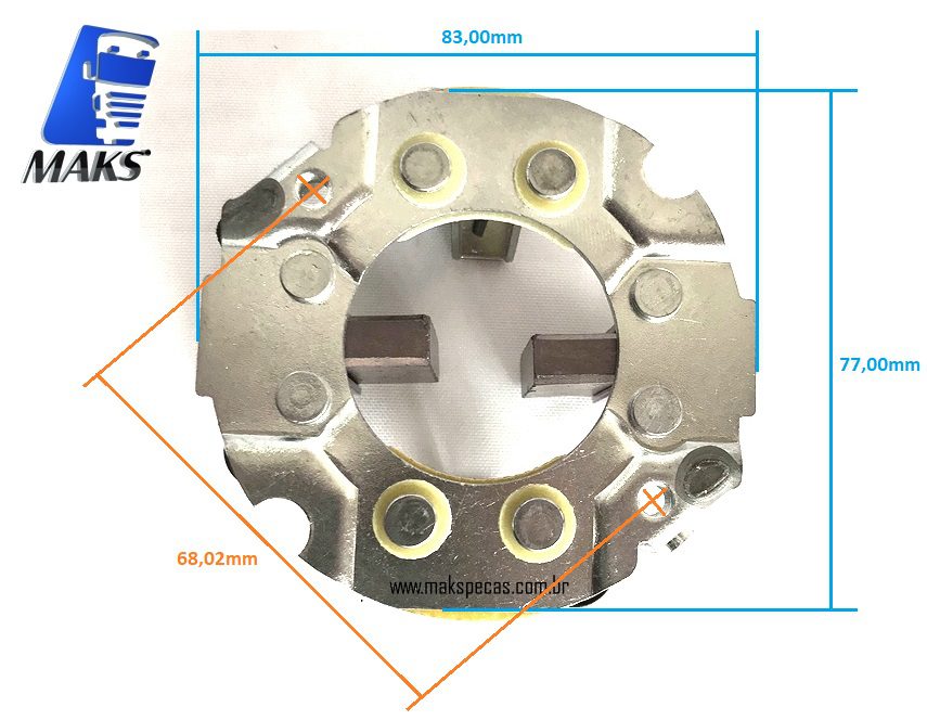 PEMI472 - Porta escovas para motor de arranque modelo Mitsubishi M009T80472. Aplicação MBB, Volvo.