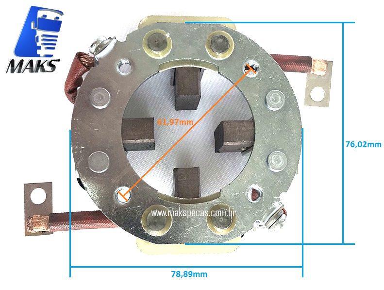 PEN7171 - Porta escovas partida modelo Nikko 230007171 24V 7.5Kw, 15 dentes. Mitsubishi S12R S16R 15T