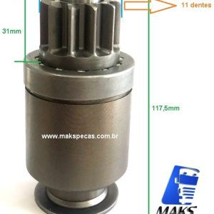 JE920 - Pinhão impulsor para motor de partida Bosch JE 0001371006 Scania, outros