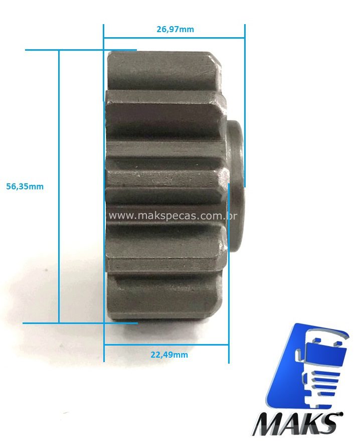 PDR330 - Kit pinhão mod DR10526458 para motor de arranque modelo Delco Remy 39MT 24V 9,0kW, Caterpillar, Clark, Cummins, Terex.  Ref. Delco Remy