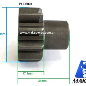 PHD5001 - Kit pinhão para motor de arranque tipo Denso 228000-5001 24V, 10 dentes. Aplicação Cummins 3282626, 3675289RX, 3957596, Komatsu 600-863-5110, 600-863-5111, Nippondenso 228000-5000, 228000-5001, 228000-5002, 228000-5003, 9722809-50