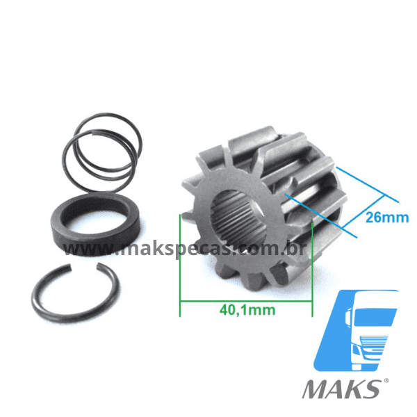 PHDR092 - Kit pinhão para motor de partida Delco Remy 38MT 10512092, 11 dentes, Scania 40,1mm