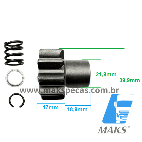 PHM55779 - Kit pinhão para motor de arranque modelo Mitsubishi M008T55779 12V 3.6KW 11 dentes, Volvo Maritime 359614, 3594616