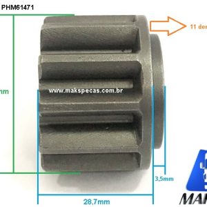 PHM61471 - Pinhão  para motor de arranque modelo Mitsubishi M009T61471 Volvo FM