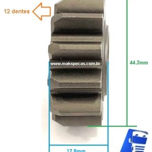 PHM62671 - Pinhão para motor de Partida tipo Mitsubishi M008T62671 24V 5,0Kw 12 dentes.Aplicação MAN/VW 51262017236.