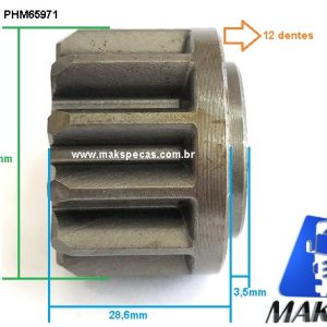 PHM65971 - Kit pinhão para motor de partida Mitsubishi M009T65971 12 dentes Scania 2029376