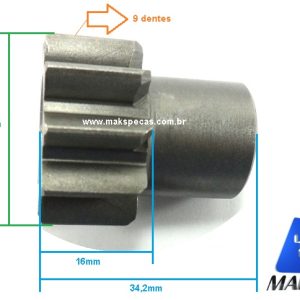 PIN29MT9D - Kit Pinhão para motor de partida Delco Remy 29MT 9 dentes