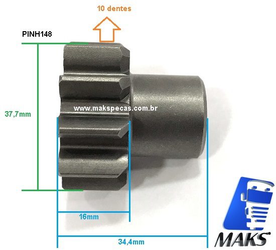 PINH148 - Pinhão motor de  partida Delco Remy 10524148  29MT - MBB/ VW / Volvo