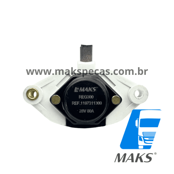 REG300 - Regulador de tensão ( voltagem ) mod 1197311300 (subst. tb 9190087018), para alternador modelo Bosch 1197311300 28V 55 - 80A / outros