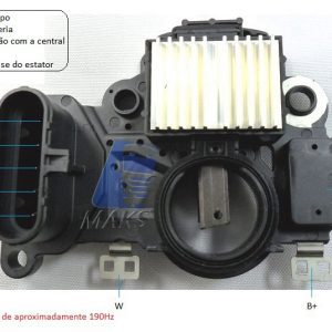REG6393 - Regulador de tensão (voltagem) para alternador Mitsubishi A004TR6393 24V 130A Volvo FH12, FM12, FMX12, Volvo 2015 em diante