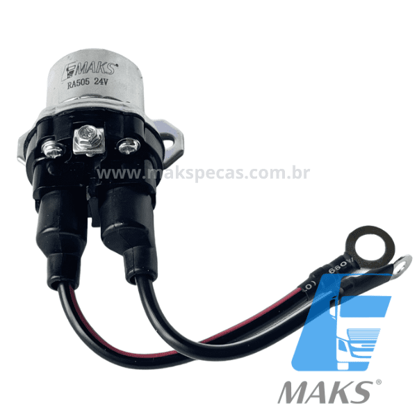 RA505 - Relé auxiliar de partida modelo Delco Remy 10483616, 10512505 37MT e 41MT 24V, aplicação Mercedes Benz
