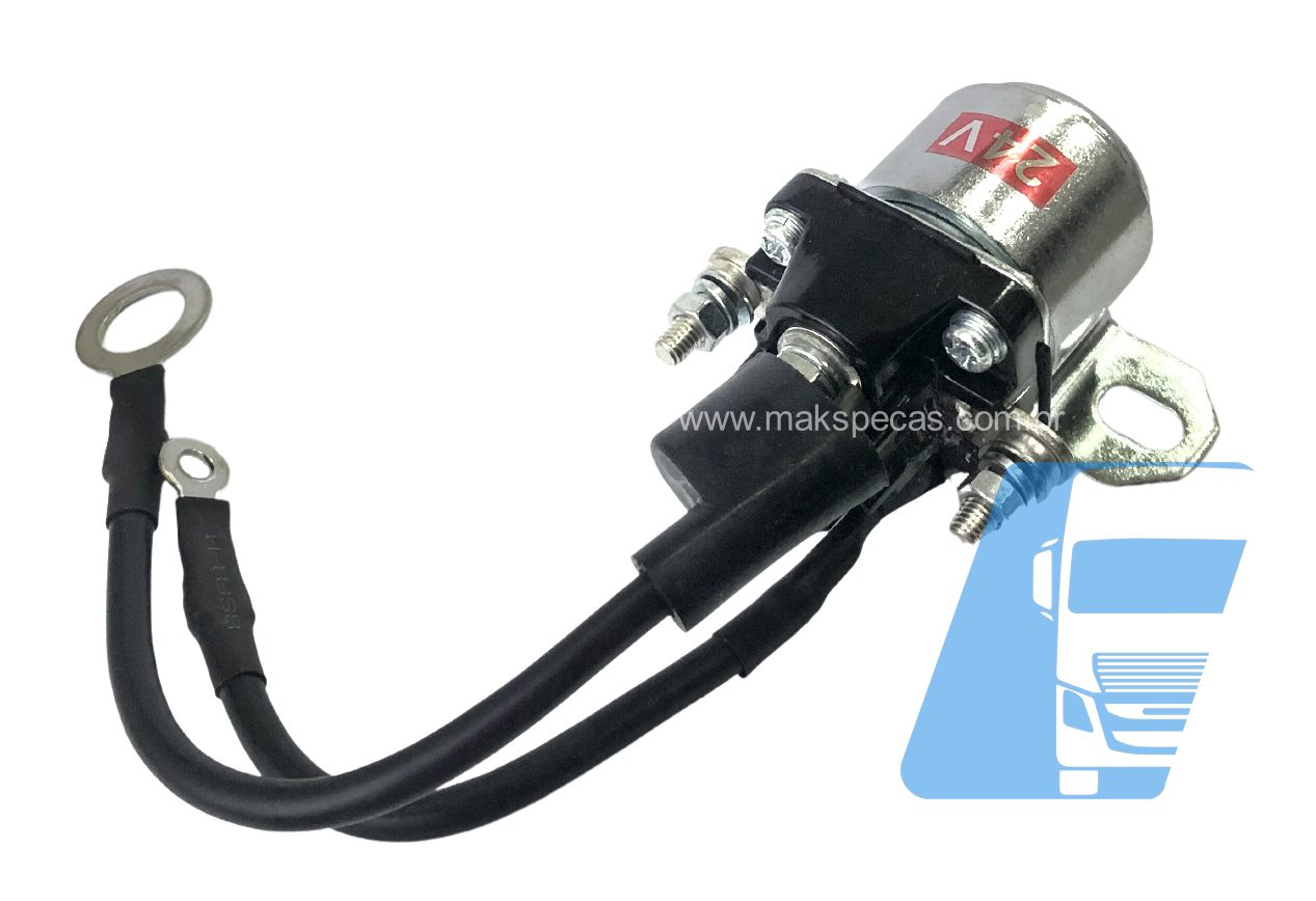 RA83879 - Relé auxiliar de partida para motor de partida tipo Mitsubishi M009T83879 24V 7.0kW 12 dentes, aplicação Volvo.