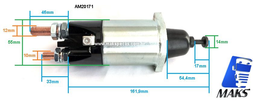 AM20171 - Automáico (Relé de partida/ solenóide) para motor de partida Mitsubishi M009T20171 24V MBB Axor (ZM3-898)