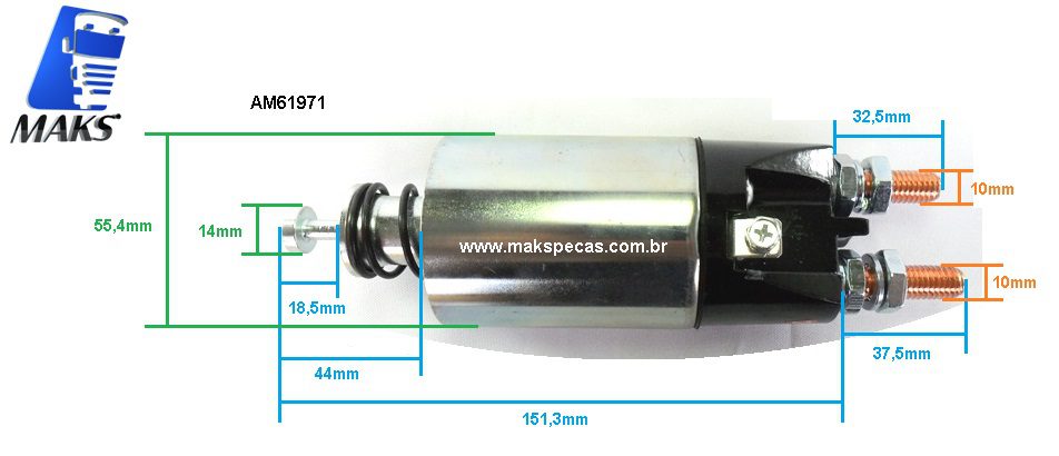 AM61971 - Automático (Rele de partida) para motor de partida Mitsubishi M009T61971 24V VW / MAN, 51262019199, 51262017199