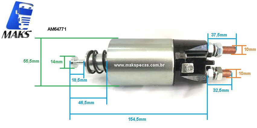 AM64771 - Automatico (Rele de partida) para Mitsubishi M009T64771. Aplicação Sinotruck, Howo, outros.