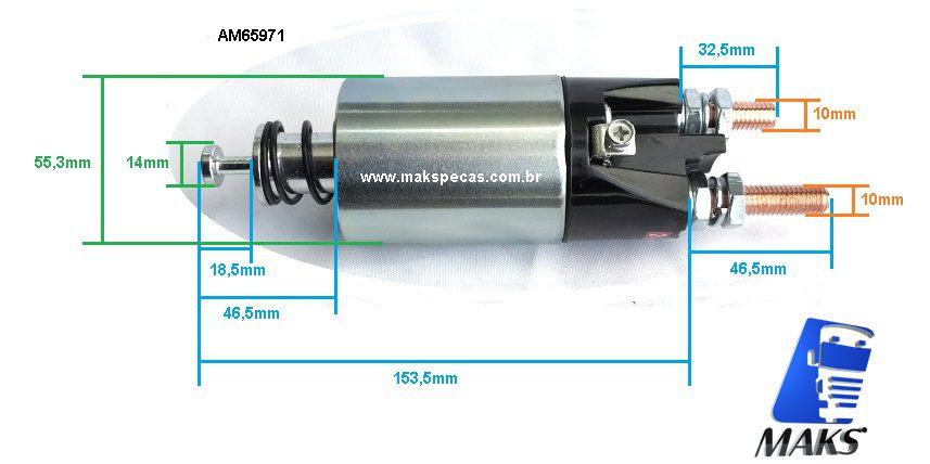 AM65971 - Automático (Rele de partida) para motor de partida Mitsubishi M009T65971 24V Scania 2029376 ZM-6897