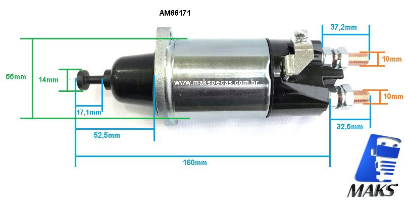 AM66171 - Automático (Relé de partida) para motor de partida Mitsubishi M009T66171 24V MBB Axor ZM-5898