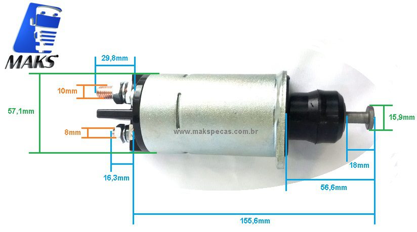AUT478 - Automático (Relé de partida) motor de arranque Delco Remy 8200478 29MT - Ford/ VW/ Cummins