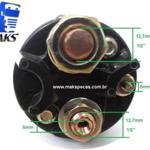 AUT678 - Automático (Rele de partida) para motor de arranque Delco Remy 37/41MT 24V DR 10512637 (para motor partida DR10479310/outros) tipo solid link