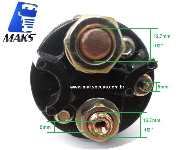 AUT678 - Automático (Rele de partida) para motor de arranque Delco Remy 37/41MT 24V DR 10512637 (para motor partida DR10479310/outros) tipo solid link