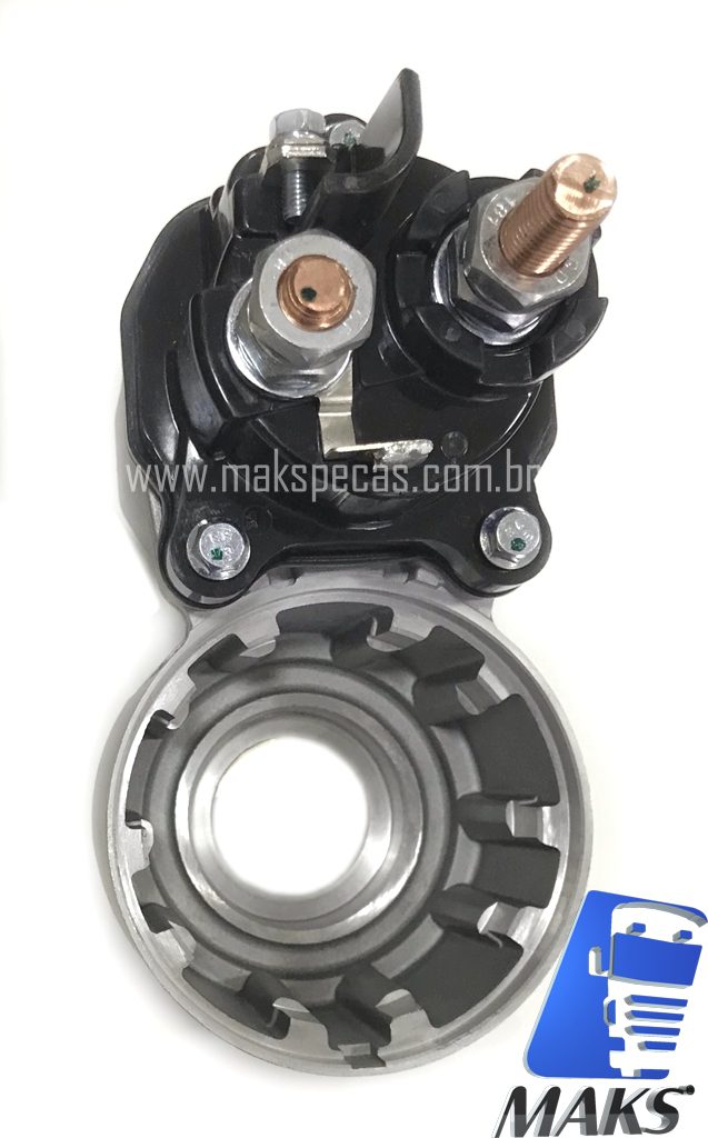 AUT7100 - Mancal com relé de partida (automática) para motor de arranque modelo Denso 428000-7100 24V, 4.8Kw, 10 Dentes.