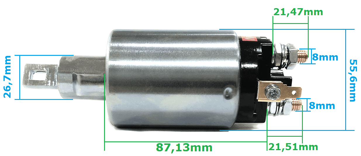 AUT80472 - Automático (Relé de partida) para motor de partida modelo Mitsubishi M008T80472 24V, 3.2 kW, 11 dentes CW, aplicação Caterpillar.