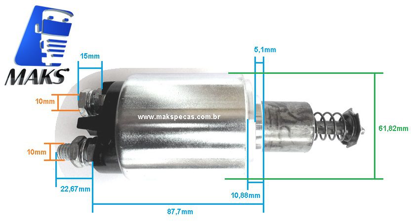 AJF636 - Automático/ Rele de partida (automatico/ solenóide) para motor de partida Bosch JF  24V  (similar ZM636)