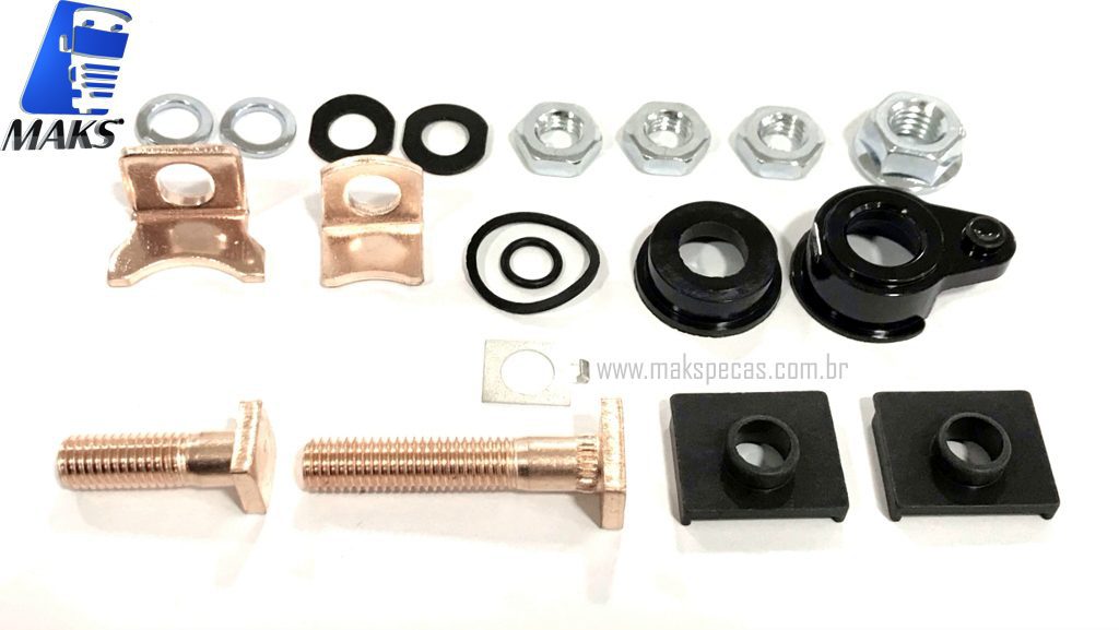 KIT600 - Kit reparo completo contatos do relé de partida ( automático ) para motor de arranque modelo Denso 4380000600, 24V Ford 5801543247