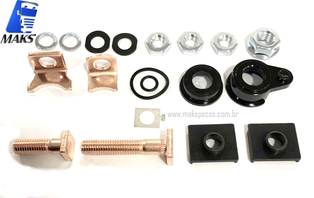 KIT600 - Kit reparo completo contatos do relé de partida ( automático ) para motor de arranque modelo Denso 4380000600, 24V Ford 5801543247