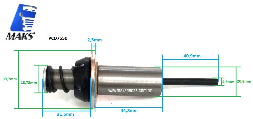 PCD7550 - Kit reparo acionamento do relé de partida para motor de arranque modelo Denso 228-0007550