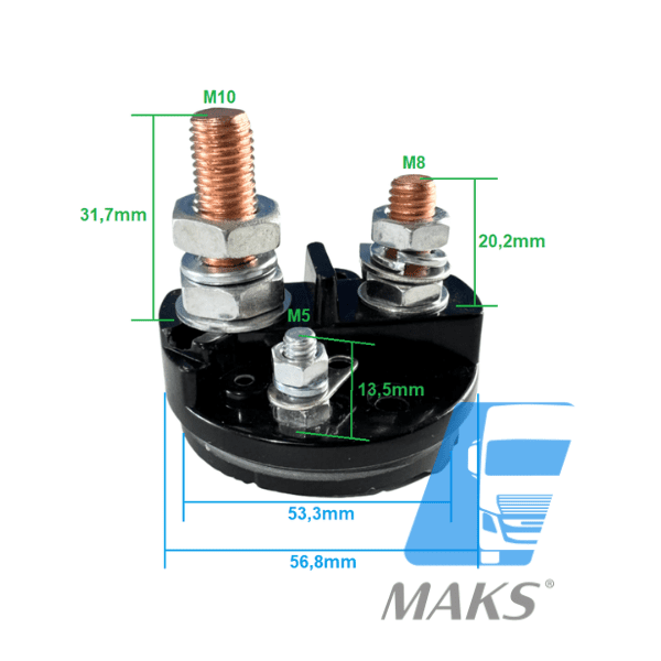 TA29MT - Tampa reparo com bornes (parafusos) do automático ( solenóide, relé de partida) para motor de partida Delco Remy 29MT
