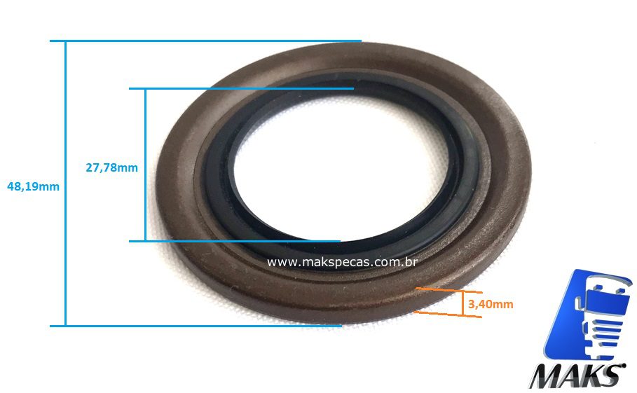 RM472 - Retentor ( gaxeta ) do eixo impulsor do motor de arranque modelo Mitsubishi M9 7.5kW. Varias aplicações.