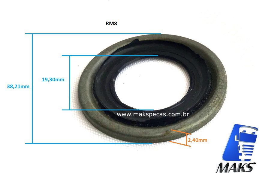 RM8 - Retentor ( gaxeta ) para motor de partida Mitsubishi série M8 5.0kW