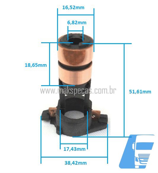 ANEL1722 - Anel coletor para rotor eletrônico tipo 0124555015 MBB 1722, 1938, Mercedes, Volvo, Scania, GM, outros