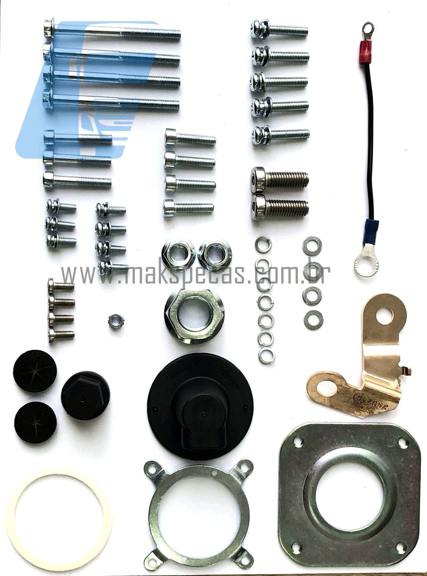 KIT8165 - Kit completo de fechamento para alternador modelo Prestolite 53160023, 24V, 150A, aplicação Scania
