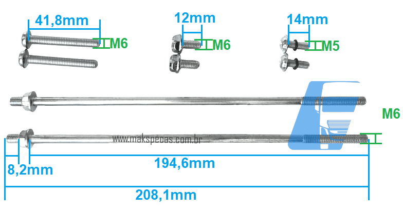 PF62471 - Kit parafusos de fechamento para motor de partida Mitsubishi M008T62471, Volvo, Deutz, KHD