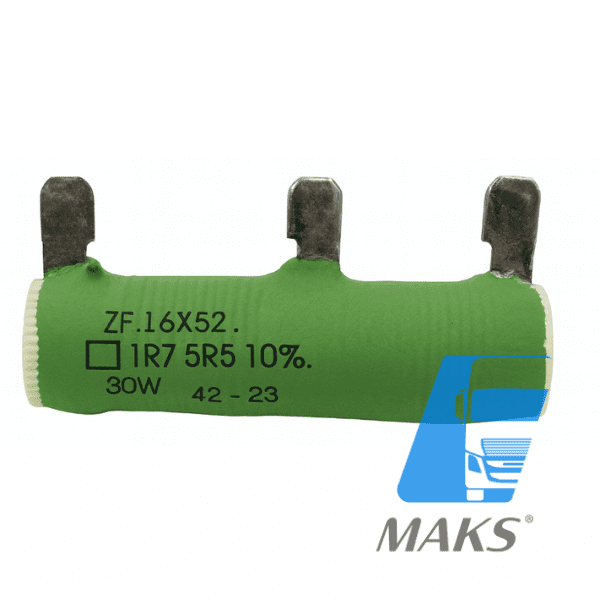 R1R75R5 - 1R7 5R5 Resistor cerâmico de fio enrolado cimentado com três conexões de aba ZF 16 X 52 1R7 5R5 10% 30W